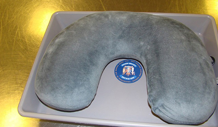 Methamphetamine smuggled inside a neck pillow Neck pillow contiaining Methamphetamine
