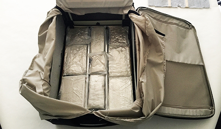 suitcase with MDMA hidden inside