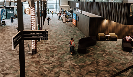The terminal in Hamilton Airport
